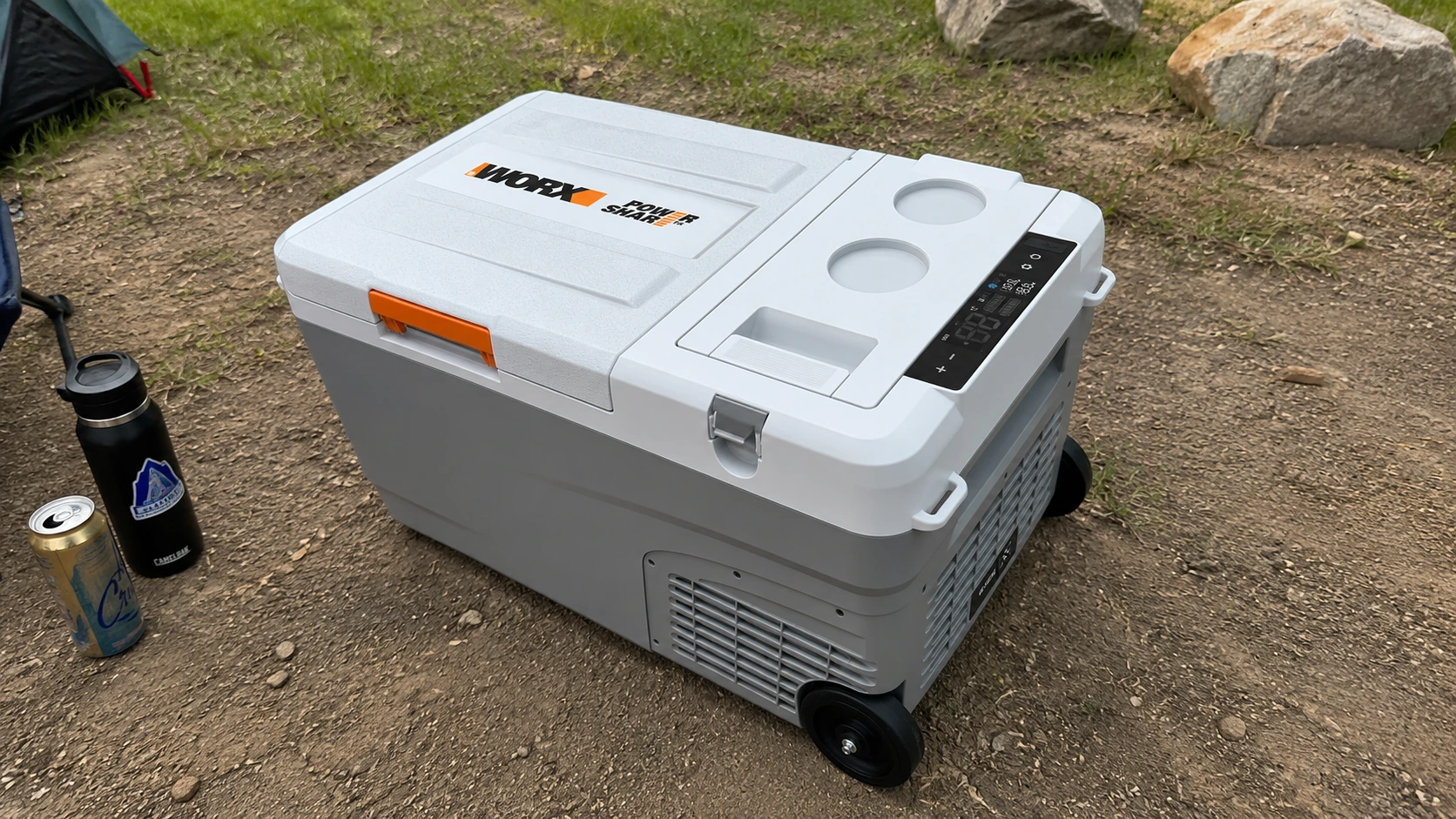 WORX WX876L 24QT battery-powered portable cooler with wheels